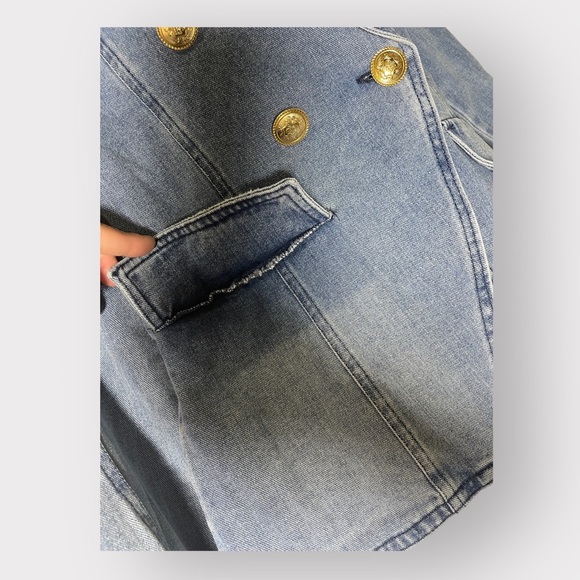 Dictionary Denim Blazer Jacket - Picture 2 of 12